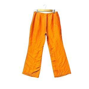 Ann Taylor Orange Linen Lined Dress Pants